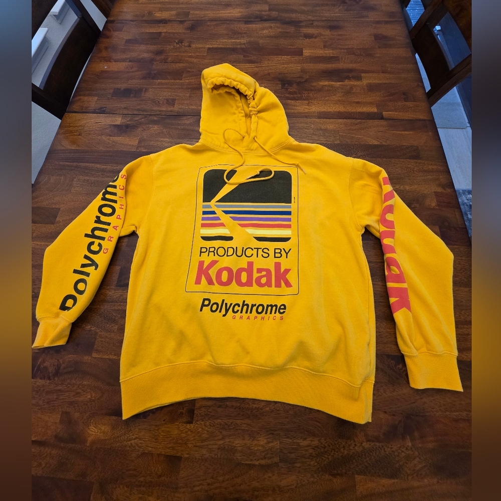 Kodak Polychrome Yellow Hooded Sweatshirt  Men Large  Sku 96